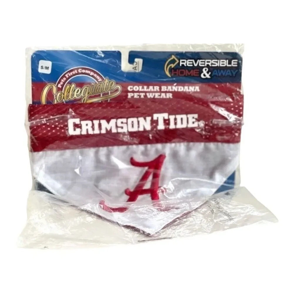 New in Pack Collegiate Alabama Crimson Tide Reversible Pet Dog Cat Dog Bandana